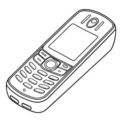 Mobile  handset outline isolated on a transparent background