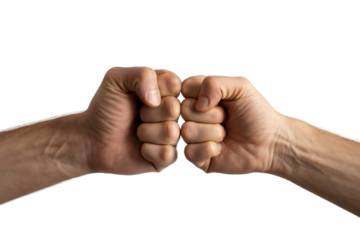 Fist bump gesture symbolizing teamwork, unity, and collaboration, perfect for conveying partnership, agreement, and achievement in diverse settings and projects