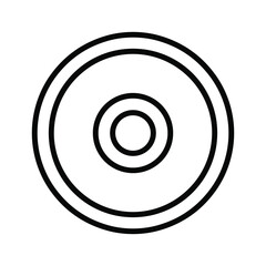 Concentric Circles Target Icon Outline, Simple Vector Graphic for Data, Audio, or Aim