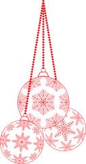 christmas ball decoration vector isolated on white background