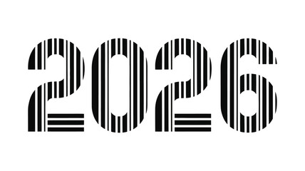 Fototapeta premium Barcode style number 2026 graphic design element
