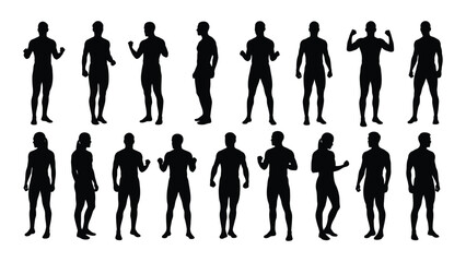 Human silhouettes collection isolated on white background, Vector