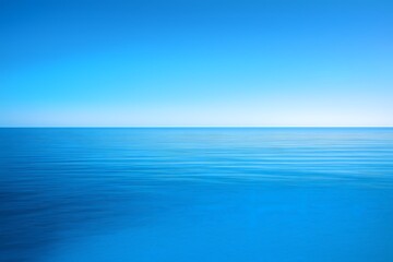 Fototapeta premium Minimalist Blue Ocean Horizon with Calm Water and Clear Sky – Ultra Sharp Peaceful Seascape