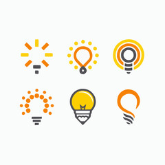 Idea lamp logo set
