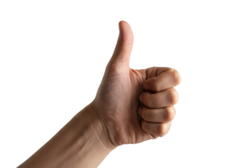 Enthusiastic thumbs up gesture conveying approval and success, perfect for social media marketing campaigns and positive feedback visuals