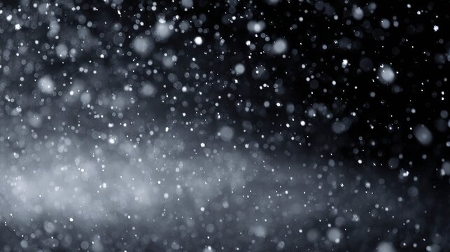 real snow falling on black background, isolated snowflakes, blend layer effect for screen, high-detail texture, winter overlay - Powered by Adobe