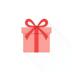 Delightful gift box with a charming red ribbon, perfect for celebrating birthdays, holidays, or special occasions bringing joy and excitement