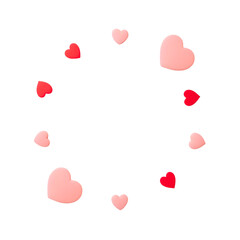 Romantic heart frame for Valentine's Day designs, expressing love and affection with delicate pink and red shapes, perfect for cards and promotions