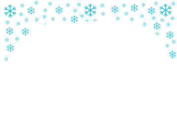 Blue Snowflake Border Frame with Transparent Background