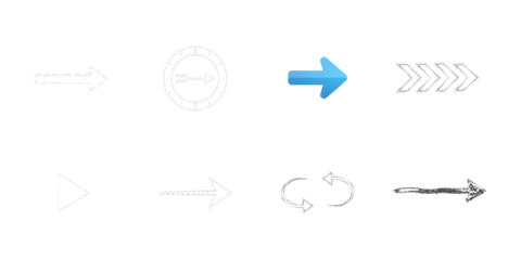 Collection of Arrow Icons with Different Styles symbol isolated on a transparent background