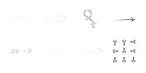 Collection of Diverse Arrow Icons and Symbols direction isolated on a transparent background