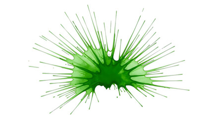 Green liquid splash explosion abstract fluid dynamic art on isolated background