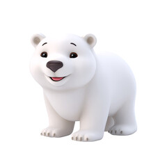 A cute and friendly cartoon polar bear character, perfect for children's books or educational materials.