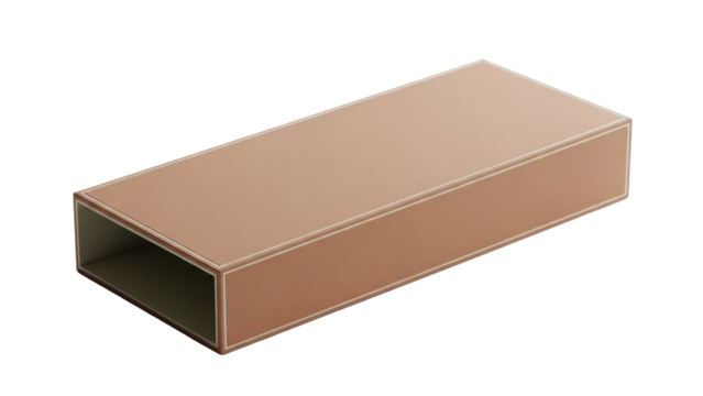 Matte packaging tube with sharp minimal edges white background