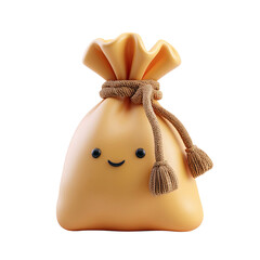 A cute, smiling bag designed for fun, perfect for playful decor or children's toys.