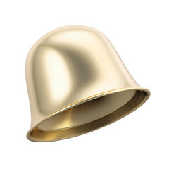 A shiny golden bell with a smooth surface, perfect for various design and decorative purposes.