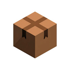 A simple brown cardboard box, ideal for packaging and shipping items, emphasizing delivery and storage solutions.
