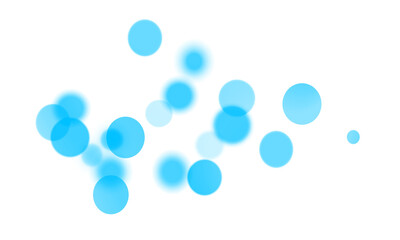 abstract cyan floating bubbles on transparent png