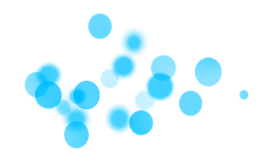 abstract cyan floating bubbles on transparent png