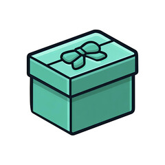 A stylish turquoise gift box with a bow, perfect for special occasions and celebrations, symbolizing thoughtfulness.