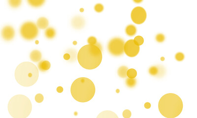 abstract yellow floating bubbles on transparent png
