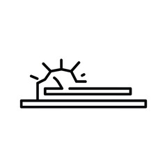 Circular Saw Cutting Wood Line Icon