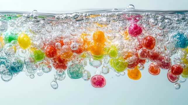Colorful assortment of jelly beans in various shapes and sizes on a white background
