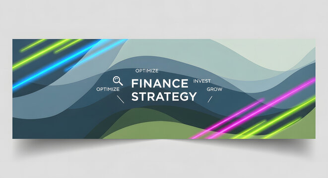 Abstract finance strategy with neon accents