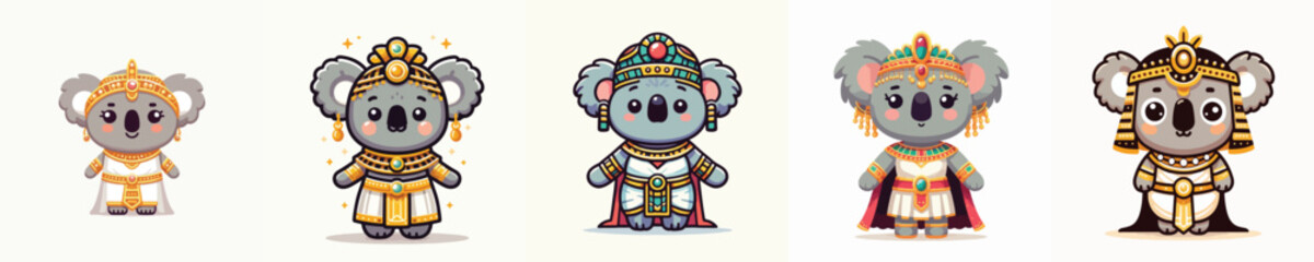 cute koala vector in cleopatra costume