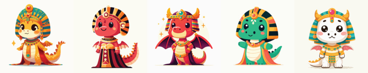 cute dragon in Cleopatra costume