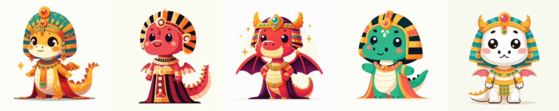 cute dragon in Cleopatra costume