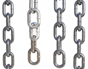 Obraz premium Hanging metal chains. Isolated. Industrial. Strong.