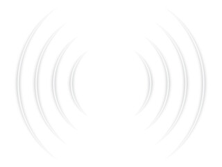 White glowing signal waves or sound wave with ripple motion and dynamic curved lines creating a radiant pulse effect and audio visualization on transparent background