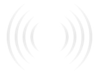 White glowing signal waves or sound wave with ripple motion and dynamic curved lines creating a radiant pulse effect and audio visualization on transparent background