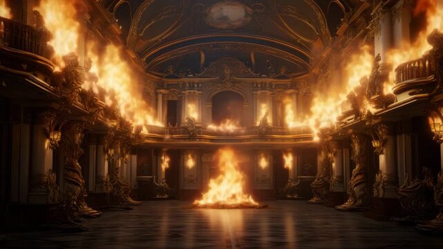 Fire disaster inside luxury building