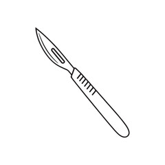 Scalpel outline vector flat illustration design