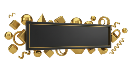 Elegant Black and Gold Geometric Banner Template for Festive Celebrations and Luxury Design Projects