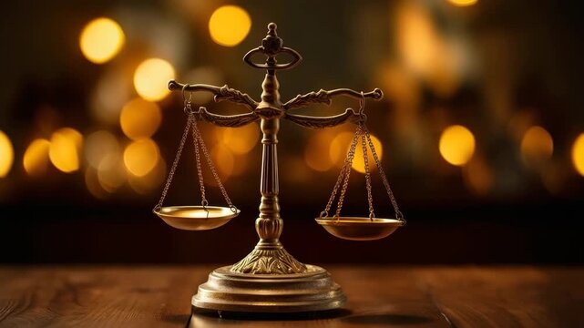 Legal balance symbol in soft light