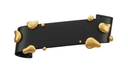 Chic Black Banner Adorned with Stylish Golden Accents for Eye-Catching Visuals