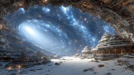 Alien Cave Nebula Landscape.