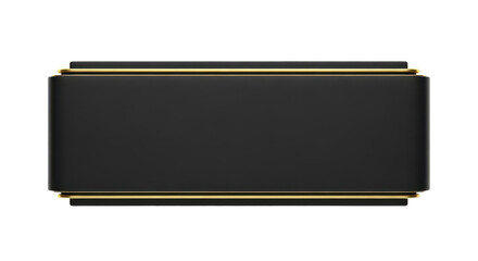 Elegant black rectangular frame with golden trim, perfect for displaying text or logos with a touch of sophistication and luxury