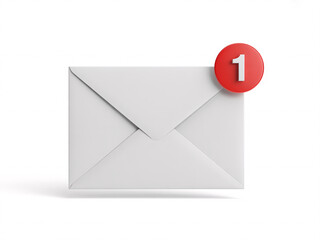 You've Got Mail! A pristine envelope with a notification badge awaits, signifying a new message or alert, perfect for modern communication themes