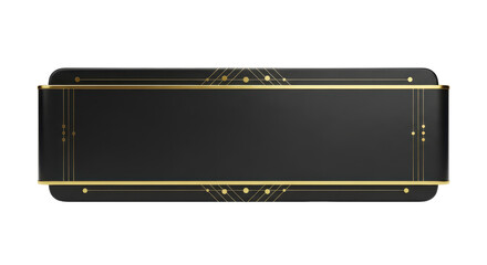 Elegant black and gold banner with art deco geometric patterns and customizable text area