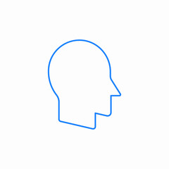 human head profile icon sign vector