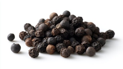 Obraz premium black pepper pile, isolated on white, natural texture, vibrant and detailed