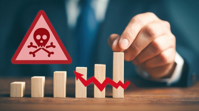 Business risk warning chart financial danger