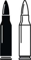 Two bullets one solid black and the other a white outline