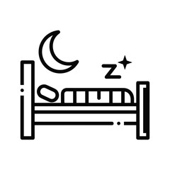 Person Sleeping in Bed at Night Icon