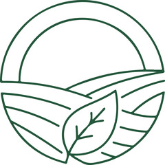 Eco farm fresh products logo emblem for organic agriculture