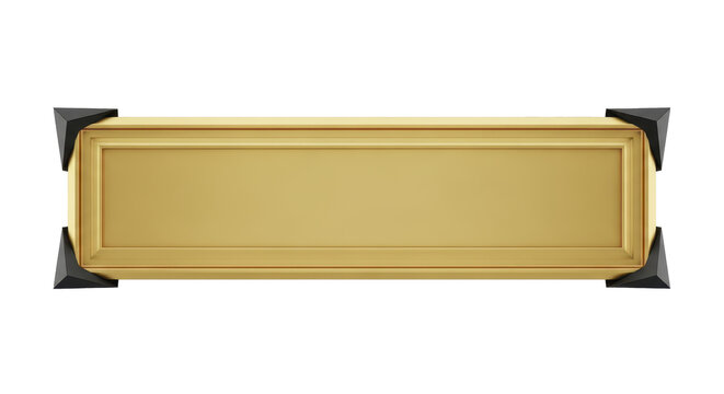 Golden Rectangle Frame with Black Corner Embellishments A Versatile Decorative Element